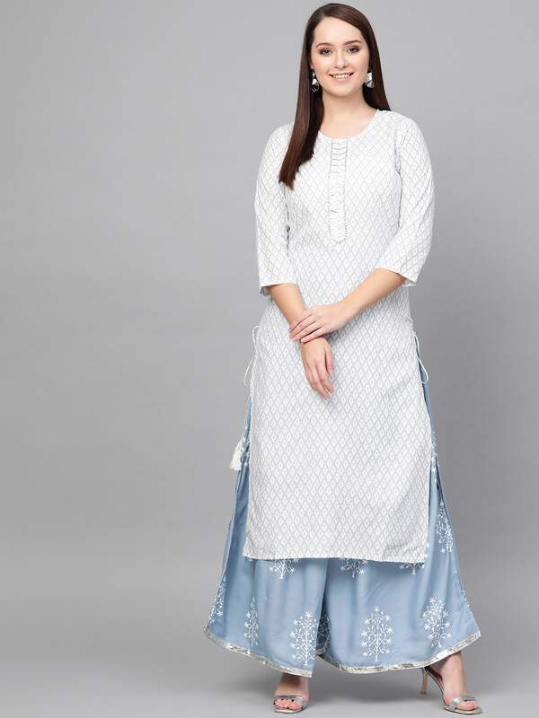 White And Black Salwar Suit - Buy White 