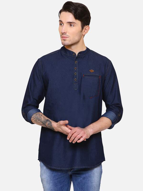 Denim Kurtas Men - Buy Denim Kurtas Men 