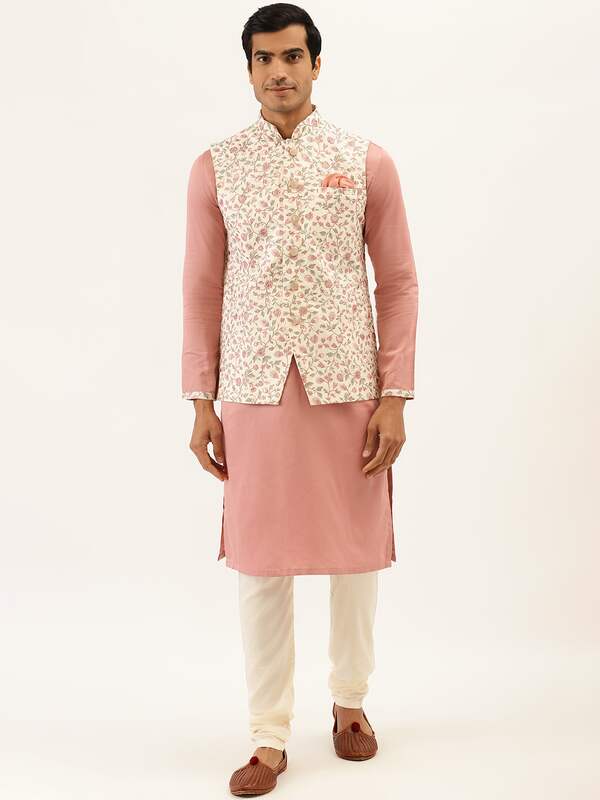 Manyavar Mandarin Collar Kurtas Pyjama 