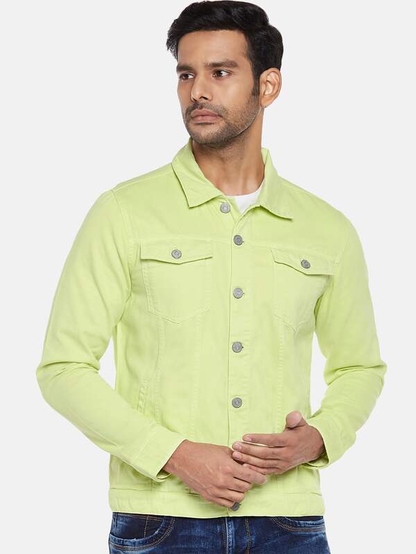 Olive Green Men Denim Jackets - Buy 