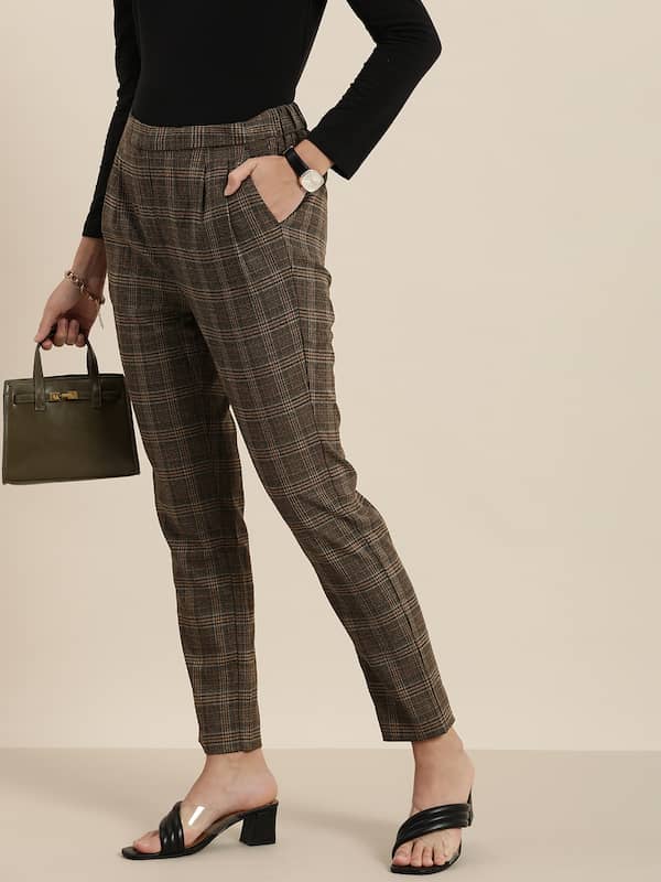 Women Checked Trousers - Buy Women 
