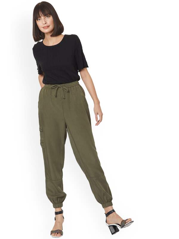 Women Joggers Cuffed Trousers - Buy 