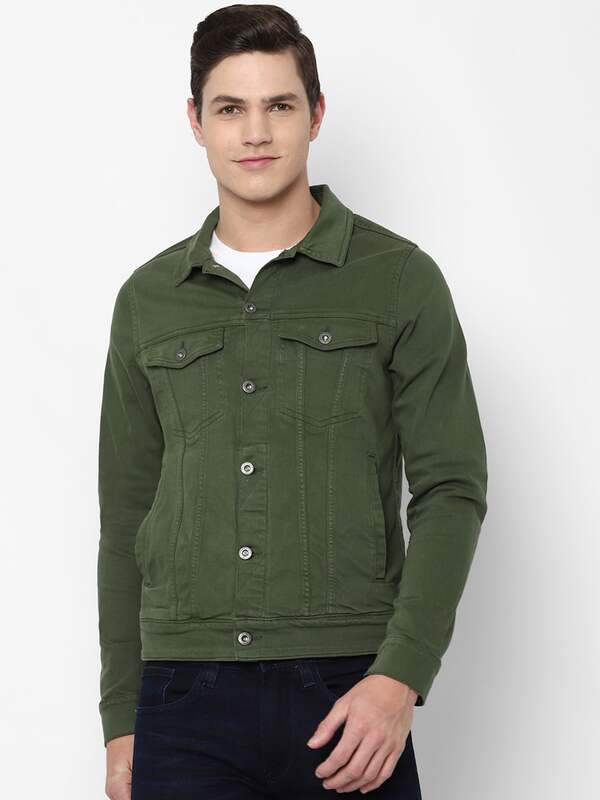 Olive Green Men Denim Jackets - Buy 