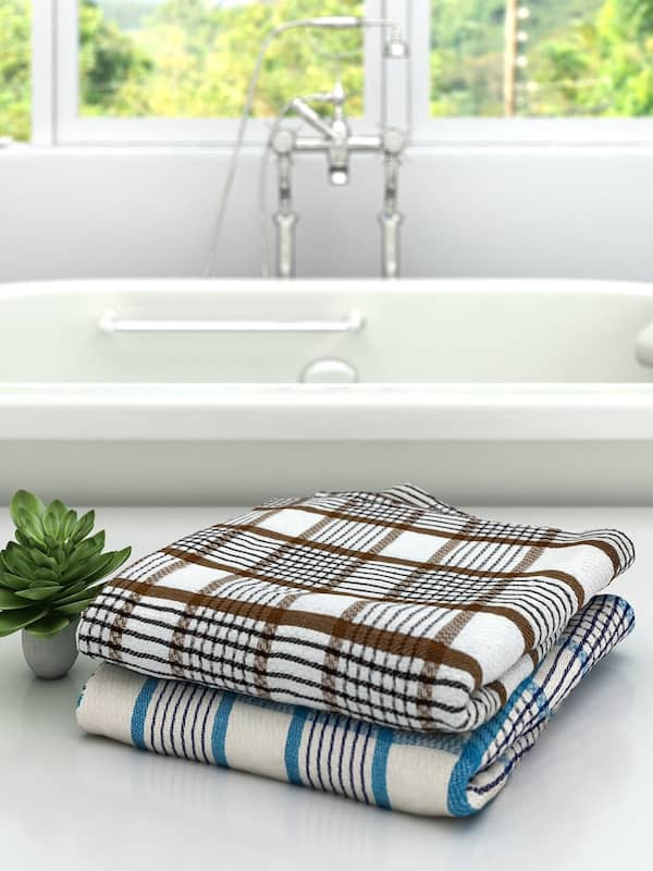 Athom Trendz 210 GSM Cotton Bath towel -Si3 6 pieces , White 