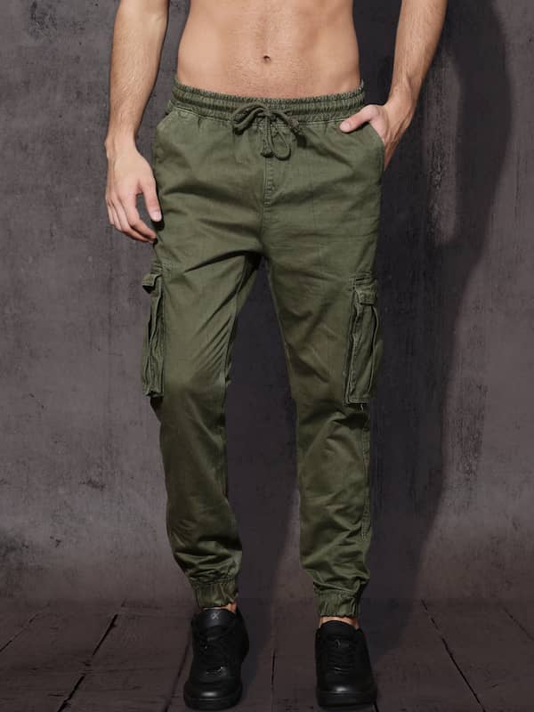 Buy HM Men Olive Green Solid Cargo Trousers Slim Fit  Trousers for Men  10929184  Myntra