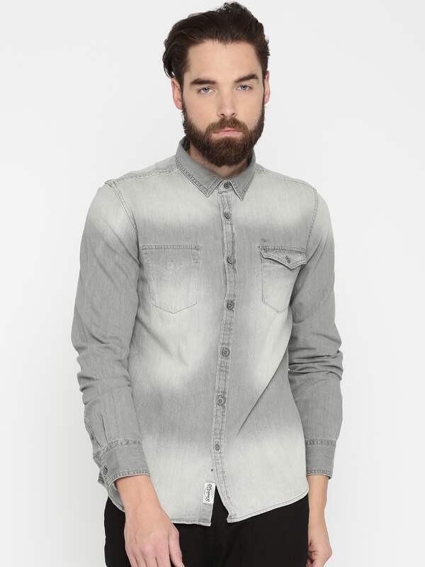 Grey Denim Shirt - Buy Grey Denim Shirt 