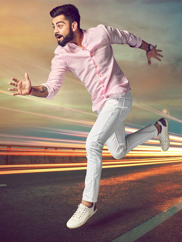 Buy WROGN Men Pink Slim Fit Solid 